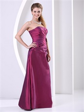 Slender Floor Length Purple Taffeta Wine Party Dress Best Seller