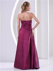 Slender Floor Length Purple Taffeta Wine Party Dress Best Seller