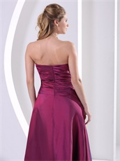 Slender Floor Length Purple Taffeta Wine Party Dress Best Seller