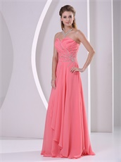 Practical Floor-length Watermelon Vocal Accompaniment Prom Dress Free Shipping