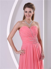 Practical Floor-length Watermelon Vocal Accompaniment Prom Dress Free Shipping