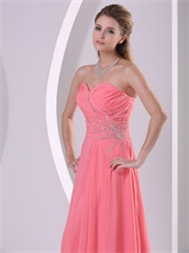 Practical Floor-length Watermelon Vocal Accompaniment Prom Dress Free Shipping