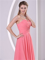 Practical Floor-length Watermelon Vocal Accompaniment Prom Dress Free Shipping