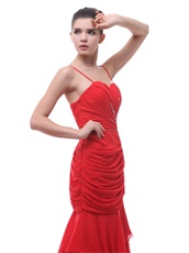 New Fashion Spaghetti Straps Prom Dresses With Court Train For Women