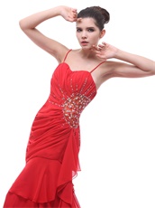 New Fashion Spaghetti Straps Prom Dresses With Court Train For Women