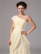 One Shoulder Slim Daffodil Chiffon Mother Of The Bride Dress Store Near Me