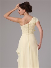 One Shoulder Slim Daffodil Chiffon Mother Of The Bride Dress Store Near Me