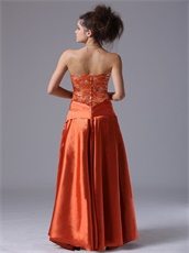 New Arrival Strapless Rust Orange Red Music Festiva Prom Dress Warm Tone