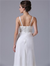 Junoesque Straps White Chiffon Dress Relatives and Friends Wedding Party Wear