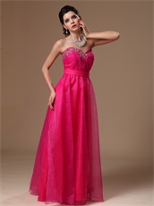 Sweetheart Empire Waist Easeful Fuchsia Pregnant Prom Dress Custom Made