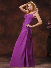 Custom Fit Straps Ruched Bodice Discount Long Prom Dress Purple