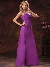 Custom Fit Straps Ruched Bodice Discount Long Prom Dress Purple