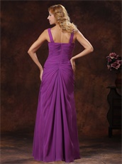 Custom Fit Straps Ruched Bodice Discount Long Prom Dress Purple