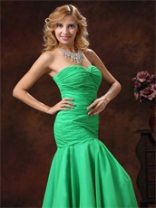 Green Mermaid Sweetheart Style Ruched Prom Dress Inexpensive Hot Sell