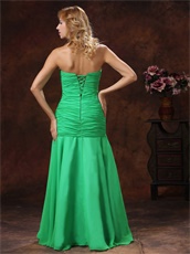 Green Mermaid Sweetheart Style Ruched Prom Dress Inexpensive Hot Sell