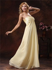 Graceful Light Yellow Cross Straps Chiffon Maxi Dress For Holiday