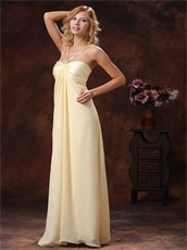 Graceful Light Yellow Cross Straps Chiffon Maxi Dress For Holiday