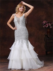 Flickering Diamond Cover With Lace Layers Prom Dress Private Custom