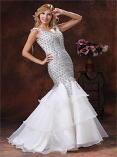 Flickering Diamond Cover With Lace Layers Prom Dress Private Custom