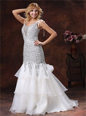 Flickering Diamond Cover With Lace Layers Prom Dress Private Custom