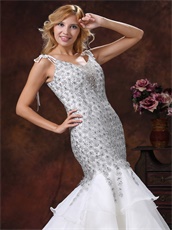 Flickering Diamond Cover With Lace Layers Prom Dress Private Custom