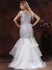 Flickering Diamond Cover With Lace Layers Prom Dress Private Custom