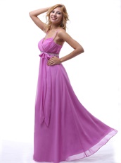 Spaghetti Graceful Light Violet Prom Dress With Bowknot New Arrival-online