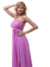 Spaghetti Graceful Light Violet Prom Dress With Bowknot New Arrival-online