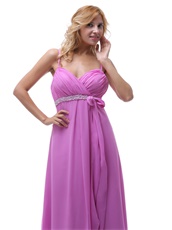 Spaghetti Graceful Light Violet Prom Dress With Bowknot New Arrival-online