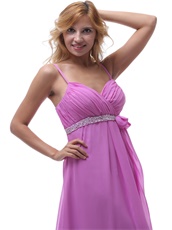 Spaghetti Graceful Light Violet Prom Dress With Bowknot New Arrival-online