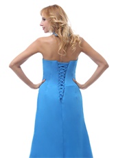 Stylish Sky Blue Halter Brush Train Inexpensive Prom Dress Girl Loved