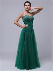 2019 Dark Hunter Green Tulle Long Prom Dress For Lady Wear