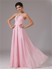 Baby Pink Halter Pregnant Women Prom Dress Rhombus By Crystals 