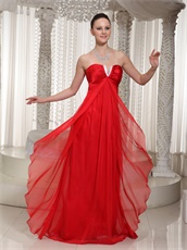 Affordable V Shaped Red Chiffon Princess Gathering Party Dress Most Choice