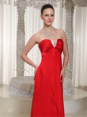 Affordable V Shaped Red Chiffon Princess Gathering Party Dress Most Choice