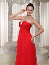 Affordable V Shaped Red Chiffon Princess Gathering Party Dress Most Choice