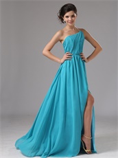 Empire Waist Floor Length Prom Celebrity Dress With Slit