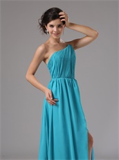 Empire Waist Floor Length Prom Celebrity Dress With Slit