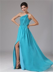 Empire Waist Floor Length Prom Celebrity Dress With Slit