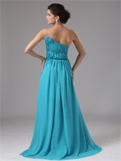 Empire Waist Floor Length Prom Celebrity Dress With Slit