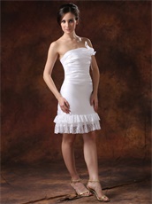 Affordable Short Homecoming Dress With Two Layers Lace Hemline