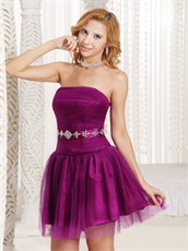 Strapless Magenta Homecoming Dress And Gown For University Girl