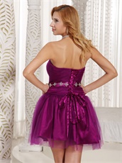 Strapless Magenta Homecoming Dress And Gown For University Girl