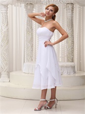 Terse White Tea-length 2 Layers Party Dress Full Size Customization