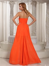 Best Seller High-low Prom Dress Orange Red Chiffon Party Style