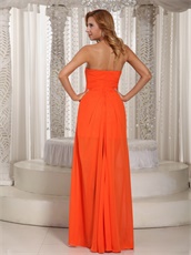 Best Seller High-low Prom Dress Orange Red Chiffon Party Style