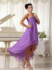 One Shoulder Purple Graduation Dress For Yong Girl Customize Plus Size