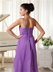 One Shoulder Purple Graduation Dress For Yong Girl Customize Plus Size