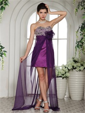 Flattering Eggplant Purple Sweetheart Beaded Prom Dress Without Slip