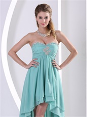 Turquoise Front Short and Long Back Girl Graduation Gowns Store Near Me